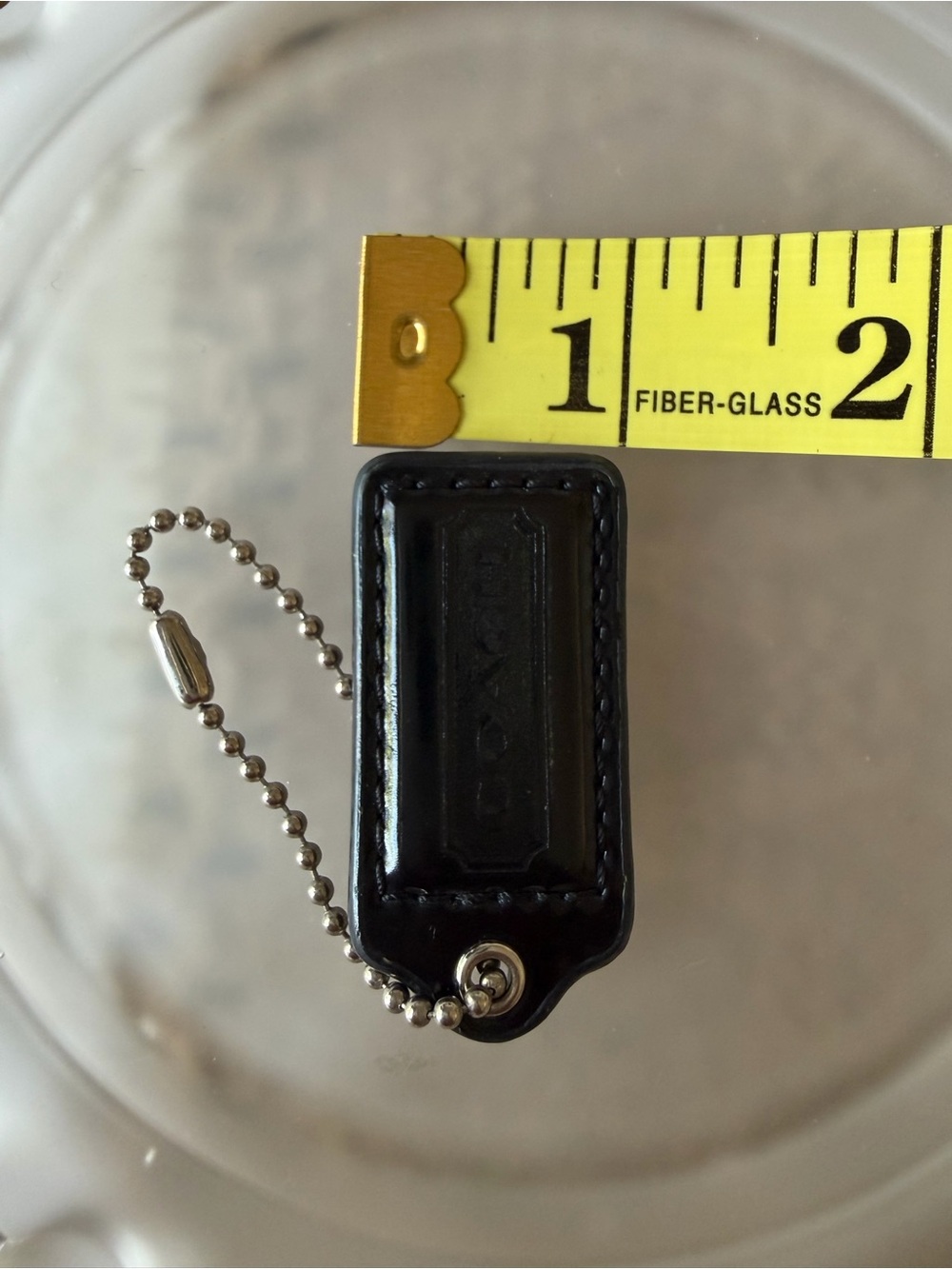 Coach Black Patent Hang Tag Leather with Silver Tone Ball Chain - Picture 4 of 6